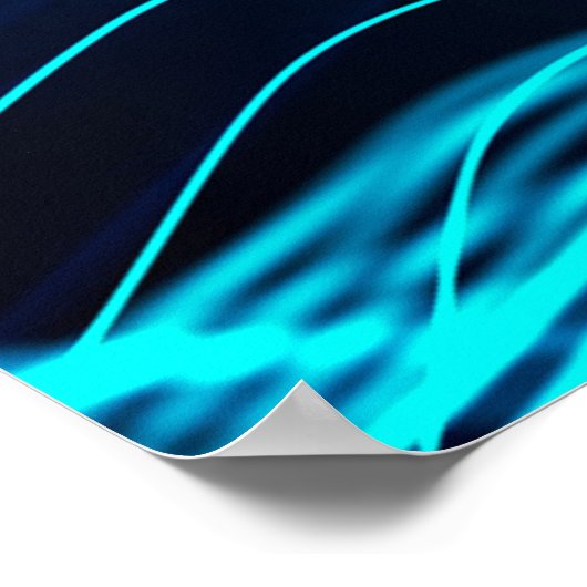 Neonwellen zahlreicher abstrakter Linien und Zeile Poster (Ecke)