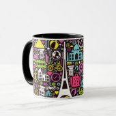 Neonweltikonen-Muster Tasse (Vorderseite Links)