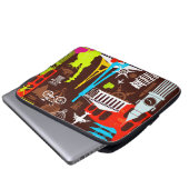 Neonweltreise-Muster Laptopschutzhülle (Vorne Knopf)