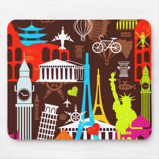 Neonweltreise-Muster Mousepad (Vorne)