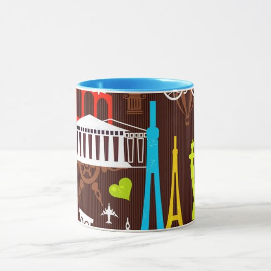 Neonweltreise-Muster Tasse (Zentrum)