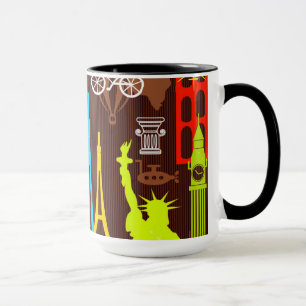 Neonweltreise-Muster Tasse