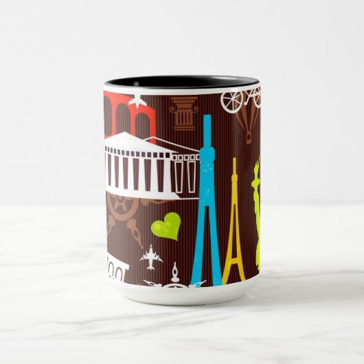 Neonweltreise-Muster Tasse (Zentrum)