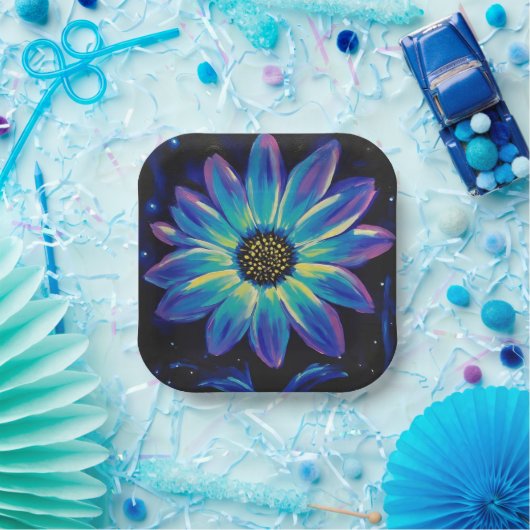 NeonWildBlume Pappteller (Party)