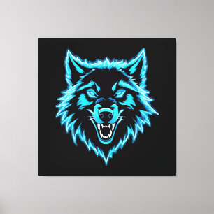 Neonwolf Leinwanddruck