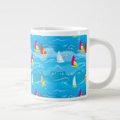 Neonyacht-Muster Jumbo-Tasse (Rechts)