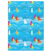 Neonyacht-Muster Klemmbrett (Rückseite)