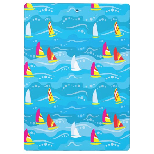 Neonyacht-Muster Klemmbrett (Rückseite)