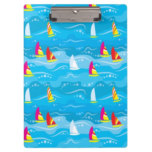 Neonyacht-Muster Klemmbrett (Vorderseite)