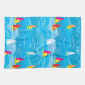 Neonyacht-Muster Küchentuch (Horizontal)