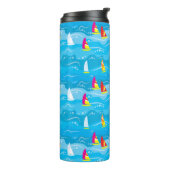 Neonyacht-Muster Thermosbecher (Nach links gedreht)