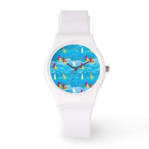 NeonYachtmuster Armbanduhr