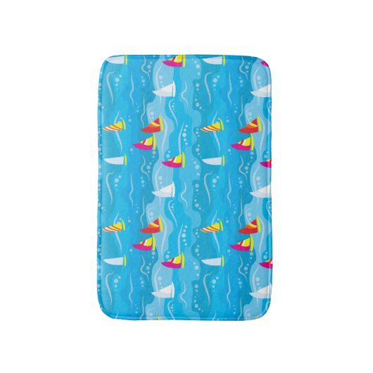 NeonYachtmuster Badematte (Vorderseite Vertikal)