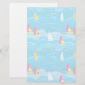 NeonYachtmuster Briefpapier (Vorne/Hinten)