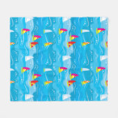 NeonYachtmuster Fleecedecke (Vorderseite (Horizontal))