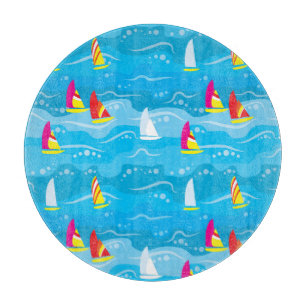 NeonYachtmuster Schneidebrett
