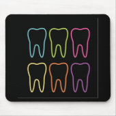 Neonzahngraphik für Zahnarzt Mousepad (Vorne)