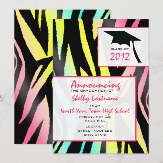 Neonzebra-Abschluss-Mitteilung 2012 Einladung (Vorne/Hinten)