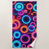 Neonzirkel: Ein lebendiges Visuelles Fest Strandtuch (Vorderseite)