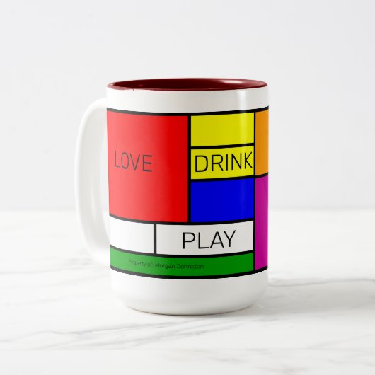 Neoplastik Art "De Stijl" Style Zweifarbige Tasse (Vorderseite Links)