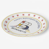 Neoplastik Art Elegant Monogram. Buchstabe B Pappteller (Schrägansicht)