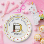 Neoplastik Art Elegant Monogram. Buchstabe D Pappteller (Party)