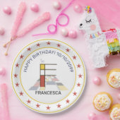 Neoplastik Art Elegant Monogram. Buchstabe F Pappteller (Party)