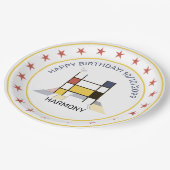 Neoplastik Art Elegant Monogram. Buchstabe H Pappteller (Schrägansicht)