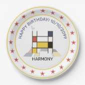 Neoplastik Art Elegant Monogram. Buchstabe H Pappteller (Vorderseite)