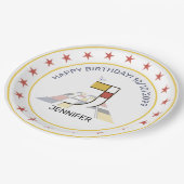 Neoplastik Art Elegant Monogram. Buchstabe J Pappteller (Schrägansicht)