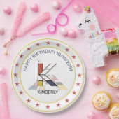 Neoplastik Art Elegant Monogram. Buchstabe K Pappteller (Party)