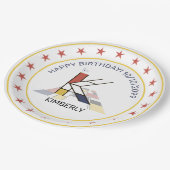 Neoplastik Art Elegant Monogram. Buchstabe K Pappteller (Schrägansicht)