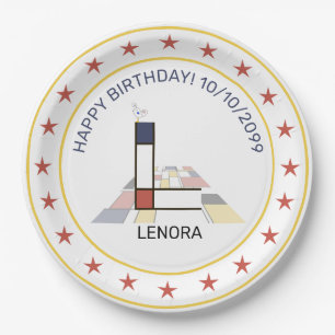 Neoplastik Art Elegant Monogram. Buchstabe L Pappteller