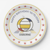 Neoplastik Art Elegant Monogram. Buchstabe O Pappteller (Vorderseite)