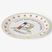 Neoplastik Art Elegant Monogram. Buchstabe P Pappteller (Schrägansicht)