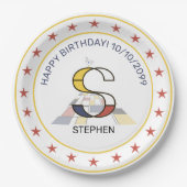 Neoplastik Art Elegant Monogram. Buchstabe S Pappteller (Vorderseite)