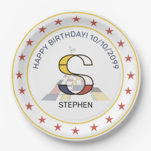 Neoplastik Art Elegant Monogram. Buchstabe S Pappteller