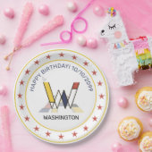 Neoplastik Art Elegant Monogram. Buchstabe W Pappteller (Party)