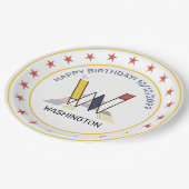 Neoplastik Art Elegant Monogram. Buchstabe W Pappteller (Schrägansicht)