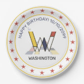 Neoplastik Art Elegant Monogram. Buchstabe W Pappteller (Vorderseite)