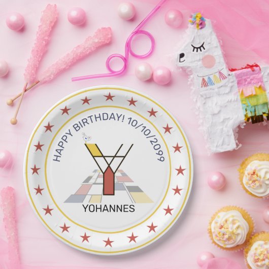 Neoplastik Art Elegant Monogram. Buchstabe Y Pappteller (Party)