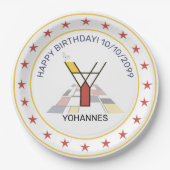 Neoplastik Art Elegant Monogram. Buchstabe Y Pappteller (Vorderseite)