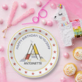 Neoplastik Art Elegant Monogram. Papier Pappteller (Party)