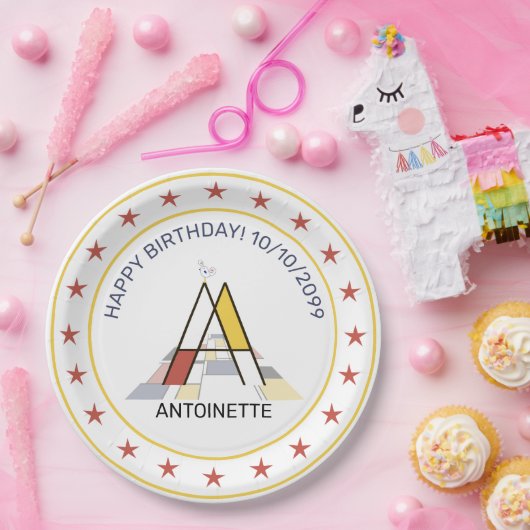 Neoplastik Art Elegant Monogram. Papier Pappteller (Party)