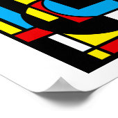 Neoplastimaja - Rot, Blau, Gelb De Stijl Design Poster (Ecke)
