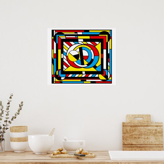 Neoplastimaja - Rot, Blau, Gelb De Stijl Design Poster (Küche)