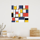 Neoplastische abstrakte Linien- und Formkunst Poster (Küche)