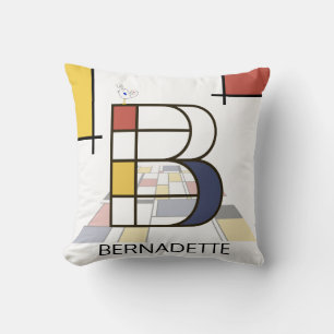 Neoplastizismus Art Cool Monogram. Buchstabe B Kissen