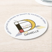 Neoplastizismus Art Cool Monogram. Buchstabe D Runder Pappuntersetzer (Angewinkelt)