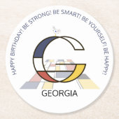 Neoplastizismus Art Cool Monogram. Buchstabe G Runder Pappuntersetzer (Vorderseite)